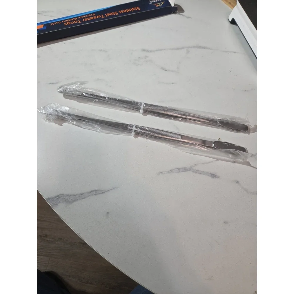 Set Of 2 Stainless Steel Premium Kitchen Plating Tongs